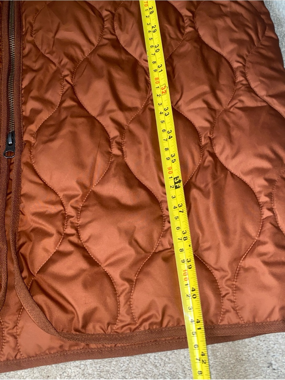 Everlane ReNew Long Liner Quilted Jacket Women’s Medium MIDI Rust Brown Tawny - Picture 12 of 16